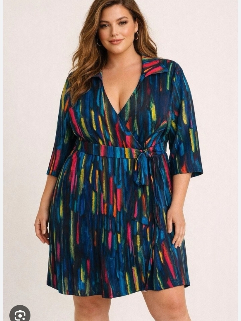 Lanebryant Knee-length Wrap Plus Size Midi Dress 22/24 W